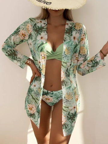 Lyn - 3-Delige Bikini Set met Bloemenprint voor Vrouwen