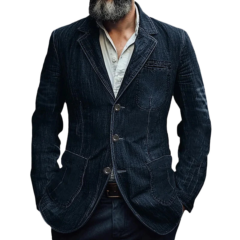 Davion - Casual Herfst Enkelrij Denim Blazer voor Mannen