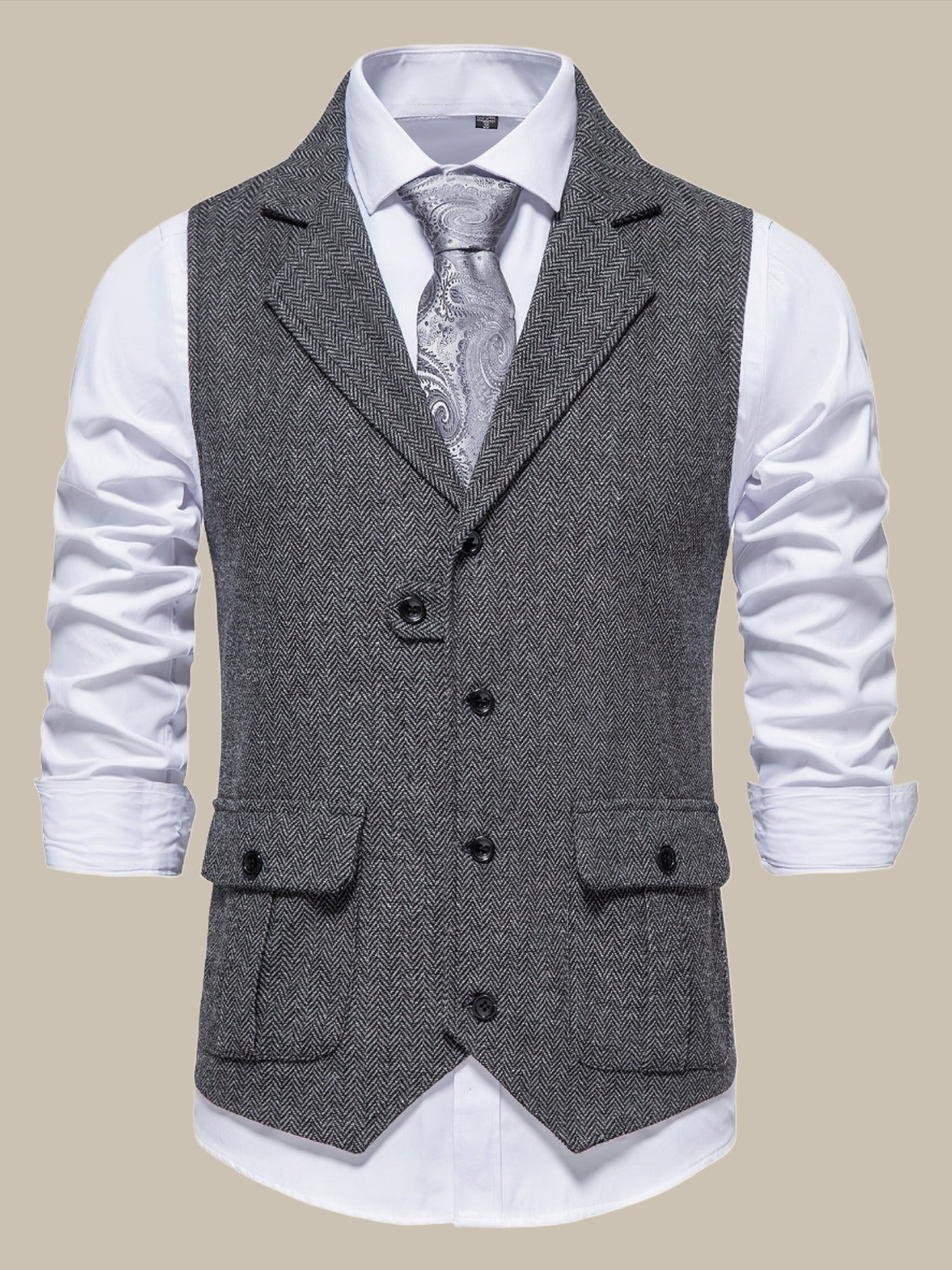 Marckus - Stijlvol Herfst Tweed Vest voor Mannen