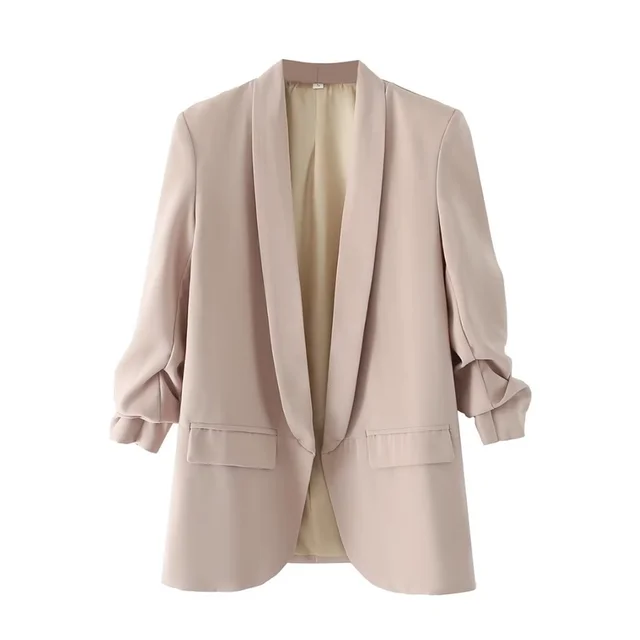 Rachel - Stijlvol Chic Herfst Blazer met Ruched Mouwen voor Vrouwen