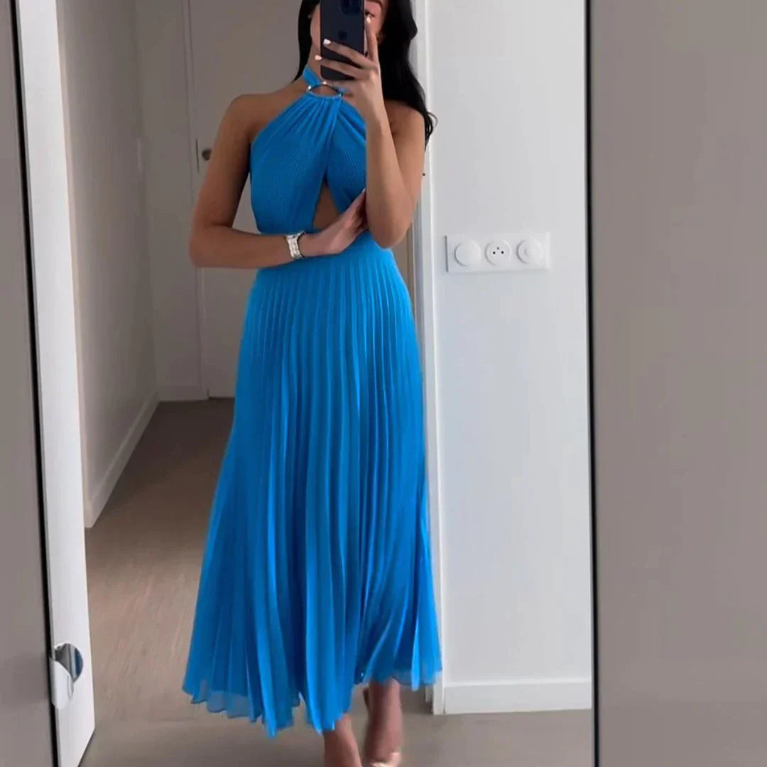 Sophie - Elegante en Stijlvolle Blauwe Zomerjurk voor Vrouwen