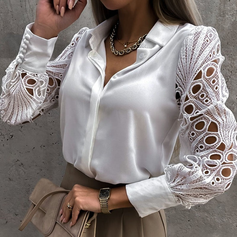 Elin - Elegante en Comfortabele Blouse met Kant voor Vrouwen