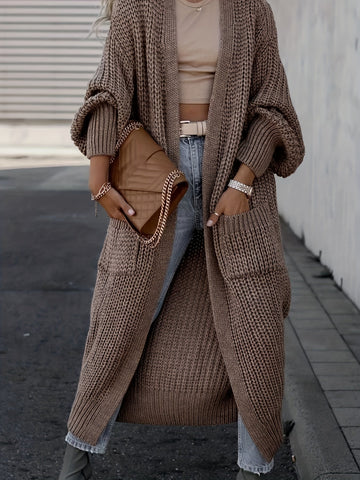 Lily - Stijlvolle Herfst Klassieke Lange Gebreide Cardigan voor Vrouwen